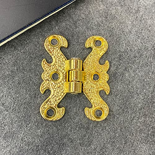 2 Stück Vintage-Legierung, hohl, Hippocampus-Form, Scharnier, Möbelbeschläge, Metallscharniere, Schranktür-Stoßscharniere for DIY-Box, 31 x 40 mm(Gold) von HAODUOO