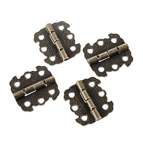4 Stück antike Türschrankscharniere Möbelzubehör Schmuckschatullen Scharnier Möbelbeschläge for Schrank Bronze Gold 29 * 27 mm Scharniere(Bronze) von HAODUOO