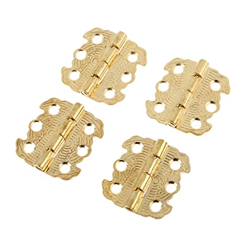 4 Stück antike Türschrankscharniere Möbelzubehör Schmuckschatullen Scharnier Möbelbeschläge for Schrank Bronze Gold 29 * 27 mm Scharniere(Gray) von HAODUOO