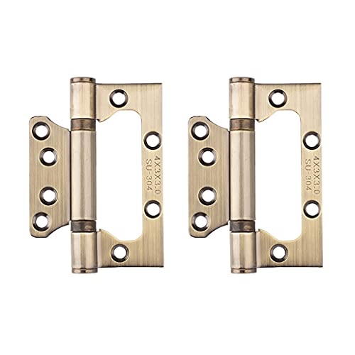 Gebürstetes Nickel und bronzefarbener Edelstahl, 10,2 cm, robustes Haustürscharnier, 270-Grad-Scharnier mit Schraubenscharnieren(D) von HAODUOO