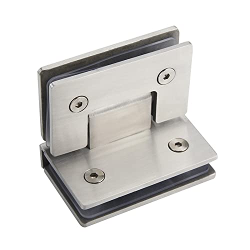 Glastürscharnier, Badezimmerklemme, 90-Grad-Glastür-Badezimmerscharnier aus Edelstahl 304, Glasbefestigungsclip, doppelseitiges gehärtetes Glas for Duschraumscharnier Glastürscharnier, Badezimmerklemme, 90-Grad-Glastür-Badezimmerscharnier aus Edelstahl 304, Glasbefestigungsclip, doppelseitiges gehärtetes Glas for Duschraumscharnier von HAODUOO