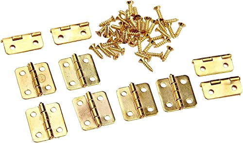 Scharniere, 10 Stück 18 x 16 mm Küchenschranktürscharniere Möbelbeschläge 4 Löcher Gold Schubladenscharniere for Schmuckschatullen Möbelzubehör Scharniere von HAODUOO