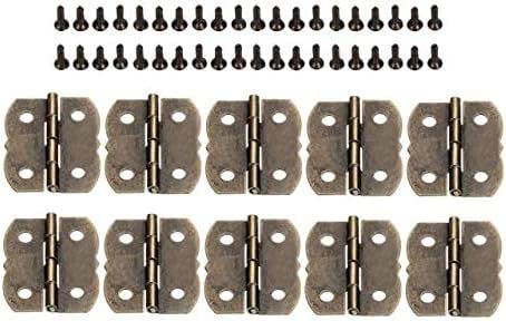 Scharniere, 10 Stück 4 Löcher Schmuckschatulle Dekorative Scharniere Metall Möbelscharniere Schrank Schublade Türscharnier 30 * 25 mm Scharniere(A) von HAODUOO