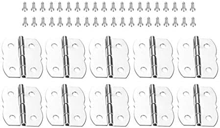 Scharniere, 10 Stück 4 Löcher Schmuckschatulle Dekorative Scharniere Metall Möbelscharniere Schrank Schublade Türscharnier 30 * 25 mm Scharniere(C) von HAODUOO