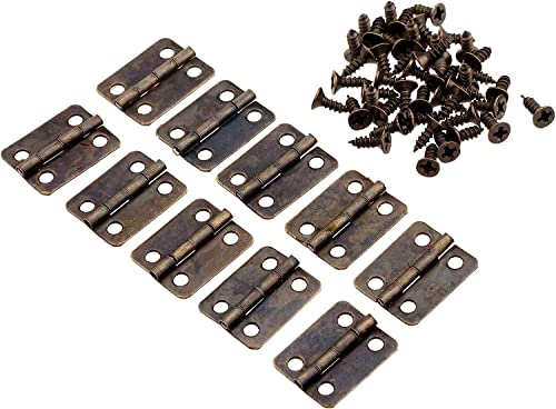 Scharniere, 10 Stück Küchenschrankscharniere Möbelzubehör 4 Löcher Schmuckschatullen Scharnier Möbelbeschläge 16 x 13 mm Antikbronze/Goldscharniere(Bronze) von HAODUOO
