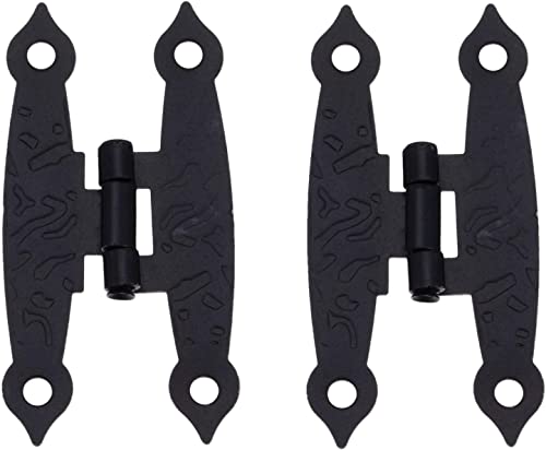 Scharniere, 2 Stück schwarze Schranktür-Gepäckscharniere 4 Löcher Dekor Schmuckschatullen Vintage alte H-Scharniere Möbeldekoration mit Schraube 65 * 33 mm Scharniere Scharniere, 2 Stück schwarze Schranktür-Gepäckscharniere 4 Löcher Dekor Schmuckschatullen Vintage alte H-Scharniere Möbeldekoration mit Schraube 65 * 33 mm Scharniere von HAODUOO