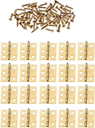 Scharniere, 20 Stück 18 x 16 mm Küchenschranktürscharniere Möbelzubehör 5 Löcher Gold Schubladenscharniere for Schmuckschatullen Möbelbeschläge Scharniere von HAODUOO
