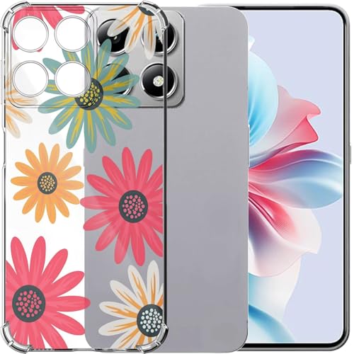 HAOFUGUI Blume Handyhülle für Xiaomi 14T Blume Transparent Hülle, Mädchen Blume Design Case, Mode Ultra Dünn Transparent Schutzhülle Stoßfest TPU Bumper Clear Case-SJ504 von HAOFUGUI