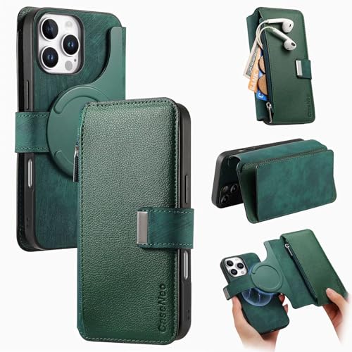 HAOFUGUI Magnetischem Handyhülle für Redmi Note 10 Pro 5G/Xiaomi Poco X3 GT, mit Kartenfächern Ständer Handy Hülle, Premium PU Leder Case, Reißversc Leder Flip Cover-Grün HAOFUGUI Magnetischem Handyhülle für Redmi Note 10 Pro 5G/Xiaomi Poco X3 GT, mit Kartenfächern Ständer Handy Hülle, Premium PU Leder Case, Reißversc Leder Flip Cover-Grün von HAOFUGUI