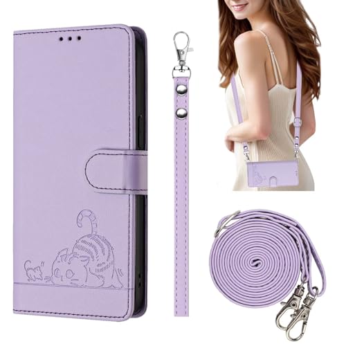 HAOFUGUI für VIVO Y30 4G Handyhülle, Klapphülle mit RFID Schutzhülle, Kartenfächer, Band & Standfunktion, Niedliches Katzenmotiv Lederhülle für Frauen Mädchen-Lila HAOFUGUI für VIVO Y30 4G Handyhülle, Klapphülle mit RFID Schutzhülle, Kartenfächer, Band & Standfunktion, Niedliches Katzenmotiv Lederhülle für Frauen Mädchen-Lila von HAOFUGUI