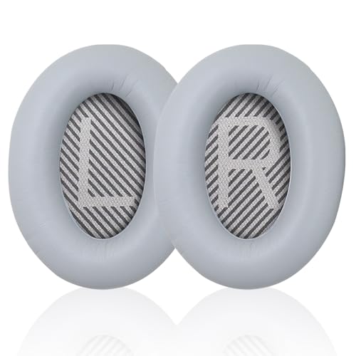 Ersatz-Ohrpolster für Bose QuietComfort 35 (QC35) und Quiet Comfort 35 II (QC35 II), Kopfhörer-Ohrpolster mit weichem Leder, zusätzliche Dicke, Grau von HAOMUK