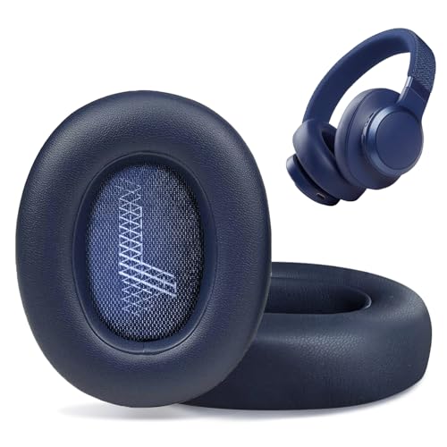 Ersatz-Ohrpolster für JBL E65 (E65BT E65BTNC) / Live 650 (650NC 650BTNC) / Live 660 (660NC 660BTNC) / Duet NC Over-Ear-Kopfhörer, Headset-Ohrpolster, Ohrmuschel-Abdeckung, Dunkelblau von HAOMUK