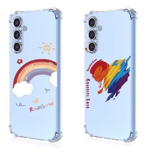 HAONANDE 2 Stück Transparent Handyhülle für Xiaomi Redmi Note 8T Hülle,Durchsichtig Aesthetic Regenbogen Muster Case-A01+A27 HAONANDE 2 Stück Transparent Handyhülle für Xiaomi Redmi Note 8T Hülle,Durchsichtig Aesthetic Regenbogen Muster Case-A01+A27 von HAONANDE