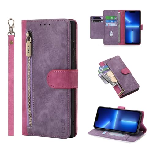 HAONANDE Brieftasche Handytasche für Realme 11 Pro 5G / 11 Pro+ Plus 5G, Leder Flip Folio Magnetisch Klapphülle mit 6 Kartenfach, Stand, FRID-Schutz, Handschlaufe, Stoßfest Schutzhülle Lila HAONANDE Brieftasche Handytasche für Realme 11 Pro 5G / 11 Pro+ Plus 5G, Leder Flip Folio Magnetisch Klapphülle mit 6 Kartenfach, Stand, FRID-Schutz, Handschlaufe, Stoßfest Schutzhülle Lila von HAONANDE