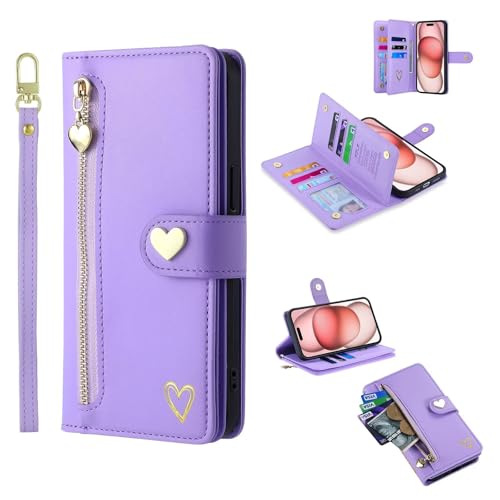 HAONANDE Brieftaschen Handytasche für Samsung Galaxy S8 Plus, Leder Flip Folio Magnetische Liebesherz Schutzhülle Mädchen Klapphülle mit Kartenfächer Ständer Handschlaufe Lila HAONANDE Brieftaschen Handytasche für Samsung Galaxy S8 Plus, Leder Flip Folio Magnetische Liebesherz Schutzhülle Mädchen Klapphülle mit Kartenfächer Ständer Handschlaufe Lila von HAONANDE