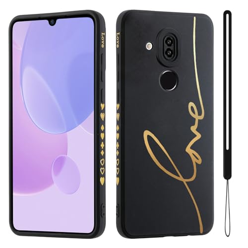HAONANDE Handyhülle für Huawei Mate 20 lite, Süße Gold Liebesherz Glitzer Bling Schutzhülle für Frauen Mädchen mit Handschlaufe Kameraschutz,Niedliche Slim Case Schwarz HAONANDE Handyhülle für Huawei Mate 20 lite, Süße Gold Liebesherz Glitzer Bling Schutzhülle für Frauen Mädchen mit Handschlaufe Kameraschutz,Niedliche Slim Case Schwarz von HAONANDE