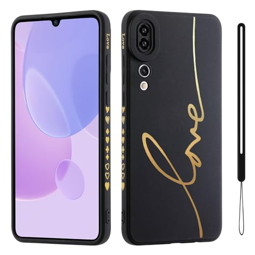 HAONANDE Handyhülle für Huawei P20 PRO, Süße Gold Liebesherz Glitzer Bling Schutzhülle für Frauen Mädchen mit Handschlaufe Kameraschutz,Niedliche Slim Case Schwarz HAONANDE Handyhülle für Huawei P20 PRO, Süße Gold Liebesherz Glitzer Bling Schutzhülle für Frauen Mädchen mit Handschlaufe Kameraschutz,Niedliche Slim Case Schwarz von HAONANDE