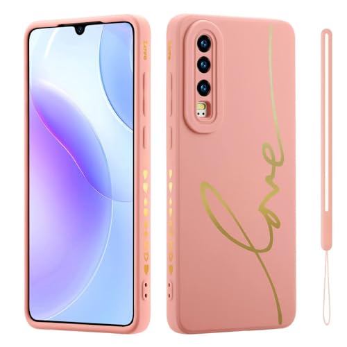 HAONANDE Handyhülle für Huawei P30, Süße Gold Liebesherz Glitzer Bling Schutzhülle für Frauen Mädchen mit Handschlaufe Kameraschutz,Niedliche Slim Case Rosa HAONANDE Handyhülle für Huawei P30, Süße Gold Liebesherz Glitzer Bling Schutzhülle für Frauen Mädchen mit Handschlaufe Kameraschutz,Niedliche Slim Case Rosa von HAONANDE