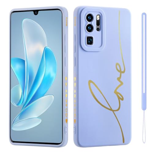 HAONANDE Handyhülle für Huawei P30 PRO, Süße Gold Liebesherz Glitzer Bling Schutzhülle für Frauen Mädchen mit Handschlaufe Kameraschutz,Niedliche Slim Case Blau HAONANDE Handyhülle für Huawei P30 PRO, Süße Gold Liebesherz Glitzer Bling Schutzhülle für Frauen Mädchen mit Handschlaufe Kameraschutz,Niedliche Slim Case Blau von HAONANDE