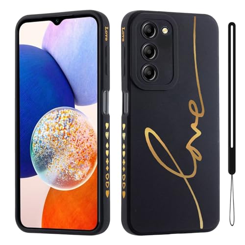 HAONANDE Handyhülle für Samsung Galaxy S23+ Plus 5G, Süße Gold Liebesherz Glitzer Bling Schutzhülle für Frauen Mädchen mit Handschlaufe Kameraschutz,Niedliche Slim Case Schwarz HAONANDE Handyhülle für Samsung Galaxy S23+ Plus 5G, Süße Gold Liebesherz Glitzer Bling Schutzhülle für Frauen Mädchen mit Handschlaufe Kameraschutz,Niedliche Slim Case Schwarz von HAONANDE