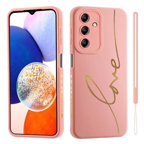 HAONANDE Handyhülle für Samsung Galaxy S23 FE 5G, Süße Gold Liebesherz Glitzer Bling Schutzhülle für Frauen Mädchen mit Handschlaufe Kameraschutz,Niedliche Slim Case Rosa HAONANDE Handyhülle für Samsung Galaxy S23 FE 5G, Süße Gold Liebesherz Glitzer Bling Schutzhülle für Frauen Mädchen mit Handschlaufe Kameraschutz,Niedliche Slim Case Rosa von HAONANDE