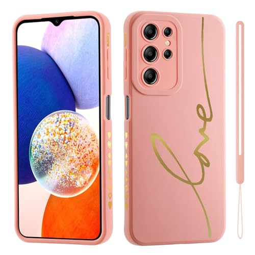 HAONANDE Handyhülle für Samsung Galaxy S24 Ultra 5G, Süße Gold Liebesherz Glitzer Bling Schutzhülle für Frauen Mädchen mit Handschlaufe Kameraschutz,Niedliche Slim Case Rosa HAONANDE Handyhülle für Samsung Galaxy S24 Ultra 5G, Süße Gold Liebesherz Glitzer Bling Schutzhülle für Frauen Mädchen mit Handschlaufe Kameraschutz,Niedliche Slim Case Rosa von HAONANDE