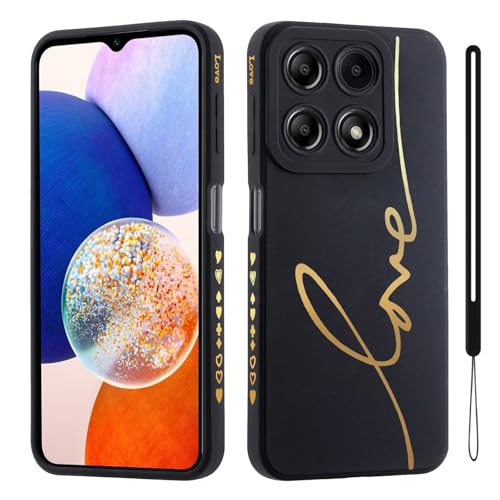 HAONANDE Handyhülle für Xiaomi 14T 5G, Süße Gold Liebesherz Glitzer Bling Schutzhülle für Frauen Mädchen mit Handschlaufe Kameraschutz,Niedliche Slim Case Schwarz HAONANDE Handyhülle für Xiaomi 14T 5G, Süße Gold Liebesherz Glitzer Bling Schutzhülle für Frauen Mädchen mit Handschlaufe Kameraschutz,Niedliche Slim Case Schwarz von HAONANDE