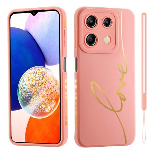 HAONANDE Handyhülle für Xiaomi Redmi Note 13 5G, Süße Gold Liebesherz Glitzer Bling Schutzhülle für Frauen Mädchen mit Handschlaufe Kameraschutz,Niedliche Slim Case Rosa HAONANDE Handyhülle für Xiaomi Redmi Note 13 5G, Süße Gold Liebesherz Glitzer Bling Schutzhülle für Frauen Mädchen mit Handschlaufe Kameraschutz,Niedliche Slim Case Rosa von HAONANDE
