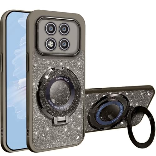 HAONANDE Magnetisch Glitzer Handyhülle für Xiaomi Redmi Note 14 PRO 5G/14 PRO+ Plus 5G,Galvanisierte Niedliche Glitzernde Bling Schutzhülle Klar Ständer Case für Frauen Mädchen, Kameraschutz, Grau HAONANDE Magnetisch Glitzer Handyhülle für Xiaomi Redmi Note 14 PRO 5G/14 PRO+ Plus 5G,Galvanisierte Niedliche Glitzernde Bling Schutzhülle Klar Ständer Case für Frauen Mädchen, Kameraschutz, Grau von HAONANDE