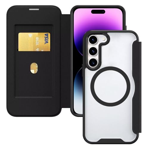 HAONANDE Magnetisch Handyhülle für Samsung Galaxy S23, Klapphülle Kompatibel mit MagSafe, RFID Blocker, Kartenfach, PU Leder Flip Stoßfest Schutzhülle Klar Case Schwarz HAONANDE Magnetisch Handyhülle für Samsung Galaxy S23, Klapphülle Kompatibel mit MagSafe, RFID Blocker, Kartenfach, PU Leder Flip Stoßfest Schutzhülle Klar Case Schwarz von HAONANDE