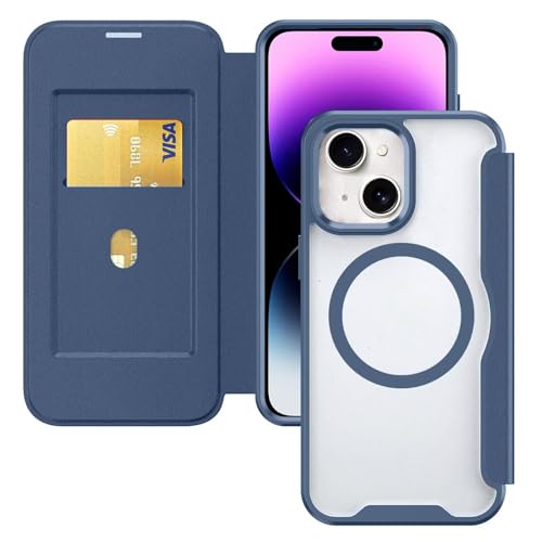 HAONANDE Magnetisch Handyhülle für iPhone 13 / iPhone 14, Klapphülle Kompatibel mit MagSafe, RFID Blocker, Kartenfach, PU Leder Flip Stoßfest Schutzhülle Klar Case Blau HAONANDE Magnetisch Handyhülle für iPhone 13 / iPhone 14, Klapphülle Kompatibel mit MagSafe, RFID Blocker, Kartenfach, PU Leder Flip Stoßfest Schutzhülle Klar Case Blau von HAONANDE