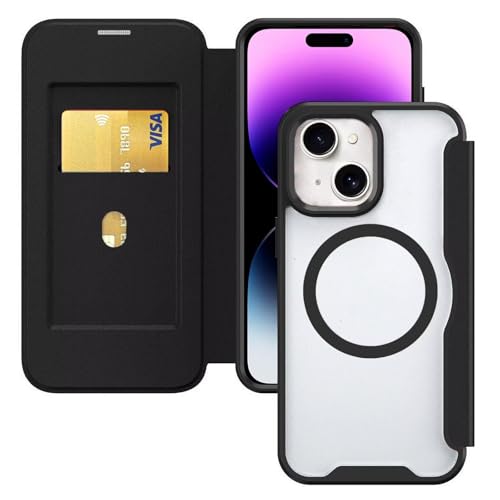 HAONANDE Magnetisch Handyhülle für iPhone 13 / iPhone 14, Klapphülle Kompatibel mit MagSafe, RFID Blocker, Kartenfach, PU Leder Flip Stoßfest Schutzhülle Klar Case Schwarz HAONANDE Magnetisch Handyhülle für iPhone 13 / iPhone 14, Klapphülle Kompatibel mit MagSafe, RFID Blocker, Kartenfach, PU Leder Flip Stoßfest Schutzhülle Klar Case Schwarz von HAONANDE