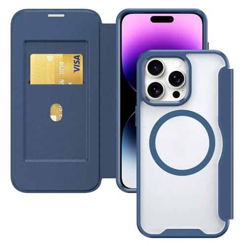 HAONANDE Magnetisch Handyhülle für iPhone 14 PRO, Klapphülle Kompatibel mit MagSafe, RFID Blocker, Kartenfach, PU Leder Flip Stoßfest Schutzhülle Klar Case Blau HAONANDE Magnetisch Handyhülle für iPhone 14 PRO, Klapphülle Kompatibel mit MagSafe, RFID Blocker, Kartenfach, PU Leder Flip Stoßfest Schutzhülle Klar Case Blau von HAONANDE