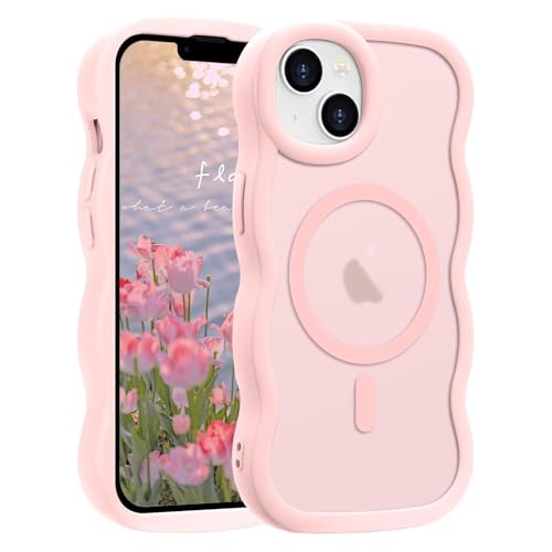 HAONANDE Wellenform Handyhülle für iPhone 16 Plus Magnetisch Dünn Stoßfest Schutzhülle Kompatibel mit MagSafe, Matte Durchscheinend Silikon Case, Wellen Transluzente Design Rosa HAONANDE Wellenform Handyhülle für iPhone 16 Plus Magnetisch Dünn Stoßfest Schutzhülle Kompatibel mit MagSafe, Matte Durchscheinend Silikon Case, Wellen Transluzente Design Rosa von HAONANDE
