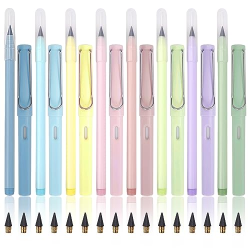 16Pcs Inklusive Bleistift, Unendlich magischer Bleistift mit Radiergummi, Pastell ewig Bleistift mit 16Pcs austauschbare Federn, wiederverwendbare Bleistift zum Schreiben, Zeichnen, Schule Bürobedarf von HAOTIAN-X