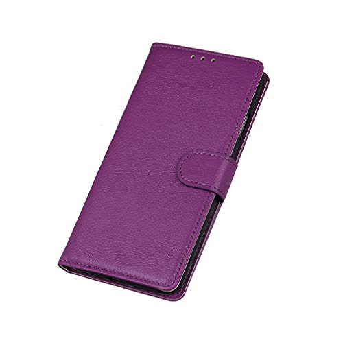 HAOTIAN Hülle für Alcatel 1SE 2020 Hülle, Flip Wallet Case Cover, [Flip Stand/Kartensteckplatz] Anti-Rutsch Leder PU Handyhülle Schutzhülle mit Magnet/Geldbörse/Halter, Lila von HAOTIAN