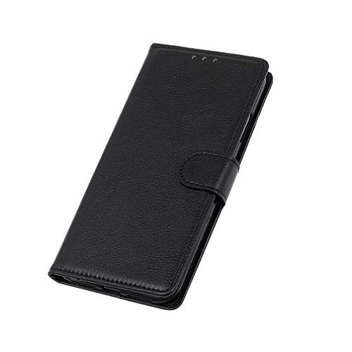 HAOTIAN Hülle für Alcatel 1SE 2020 Hülle, Flip Wallet Case Cover, [Flip Stand/Kartensteckplatz] Anti-Rutsch Leder PU Handyhülle Schutzhülle mit Magnet/Geldbörse/Halter, Schwarz von HAOTIAN