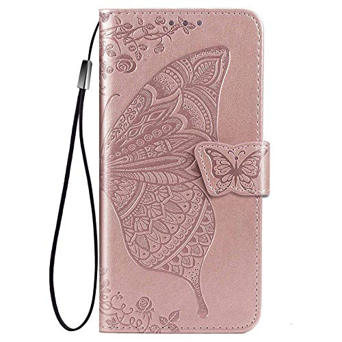 HAOTIAN Hülle für Huawei Y6p 2020 Hülle, Schmetterling Geprägtem PU Leder Magnetische Filp Handyhülle mit Kartensteckplätzen/Standfunktion, Anti-Rutsch Schutzhülle. Rosé Gold HAOTIAN Hülle für Huawei Y6p 2020 Hülle, Schmetterling Geprägtem PU Leder Magnetische Filp Handyhülle mit Kartensteckplätzen/Standfunktion, Anti-Rutsch Schutzhülle. Rosé Gold von HAOTIAN
