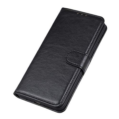 HAOTIAN Hülle für LG Velvet 5G, Premium Leder Flip Schutzhülle Magnetic Snap mit [Kartenfächer] [Ständer Funktion] Brieftasche Handyhülle, LG Velvet 5G Stoßfest Hülle, Schwarz von HAOTIAN
