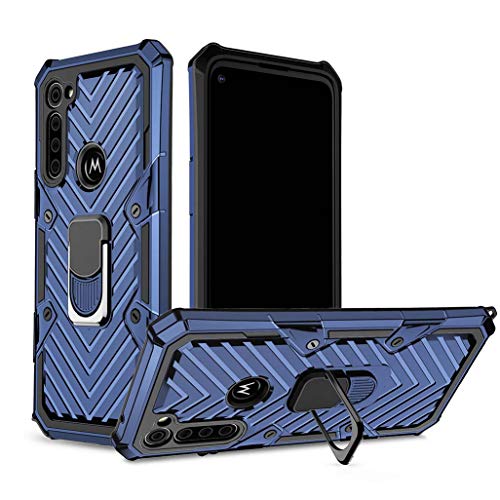 HAOTIAN Hülle für Motorola Moto G Pro, 360 Grad Ring Halter Handy Kratzfest Hüllen mit Magnetischer Autohalter, Handyhülle Tough Silikon TPU + Ganzkörper Schutzhülle Gegen Stöße, Blau von HAOTIAN