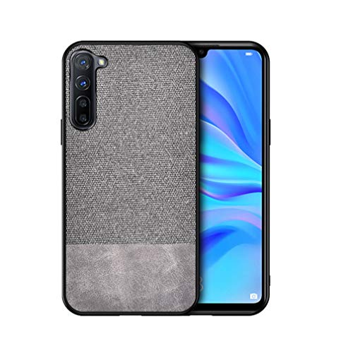 HAOTIAN Hülle für OnePlus Nord (5G) Hülle, [ TPU Rahmen ] Shockproof Handyhülle, PC + Stoff - Backcover Case Cover Canvas Design Schutzhülle. Grau von HAOTIAN