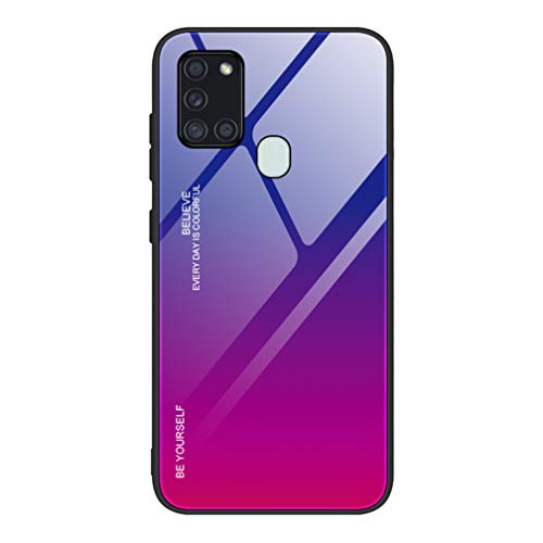 HAOTIAN Hülle für Samsung Galaxy A21s Hülle, Farbverlauf-Glas Back Cover Handyhülle, Ultra Thin Tasche Cover TPU Silikon Grenze Shock Absorption Stoßfest Case Schutzhülle(4) von HAOTIAN