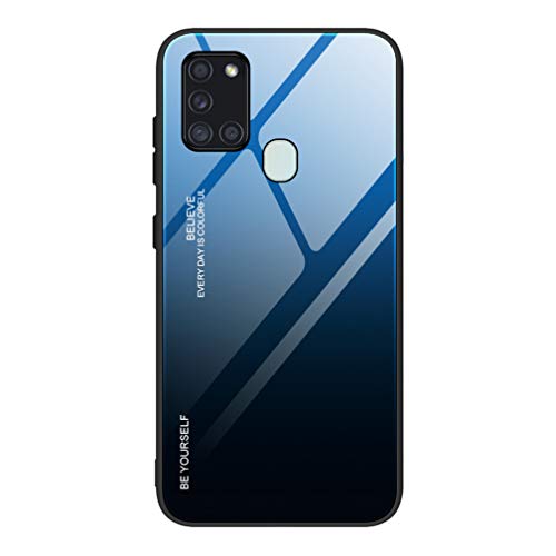 HAOTIAN Hülle für Samsung Galaxy A21s Hülle, Farbverlauf-Glas Back Cover Handyhülle, Ultra Thin Tasche Cover TPU Silikon Grenze Shock Absorption Stoßfest Case Schutzhülle(7) von HAOTIAN