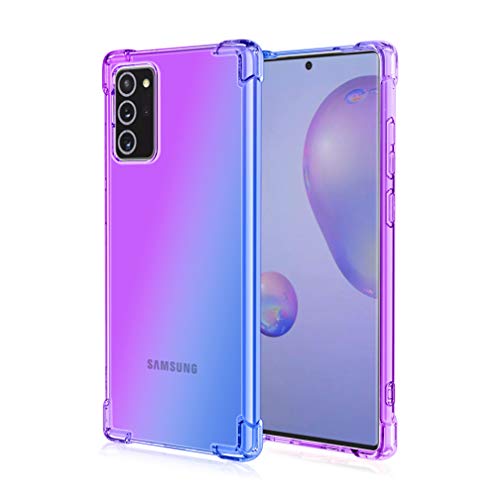 HAOTIAN Hülle für Samsung Galaxy Note 20 Hülle, Farbverlauf-TPU Handyhülle, [Vier Ecken Verstärken] Weiche Transparent Silikon Soft TPU Case Schock-Absorption Durchsichtig Schutzhülle (Lila/Blau) von HAOTIAN