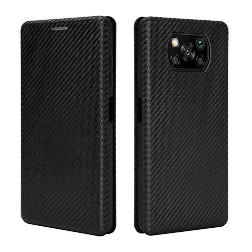 HAOTIAN Hülle für Xiaomi Poco X3 NFC/Poco X3 Pro Handyhülle Brieftasche, Schutzhülle mit Kartensteckplätzen Anti-Scratch PC Panel + Stoßfeste TPU Innenschutzabdeckung + Ring Halterungen. Schwarz von HAOTIAN