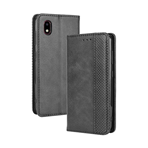 HAOTIAN Leder Hülle für ZTE Smartphone Blade A3 2020 Hülle, Premium PU/TPU Leder Folio Hülle Schutzhülle Handyhülle, Flip Case Klapphülle Lederhülle mit Standfunktion & Kartensteckplätzen, Schwarz von HAOTIAN