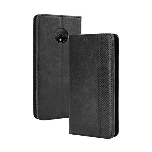 HAOTIAN Schutzhülle für Doogee X95 (2020), Premium-Leder, Folio Flip Case, PU + TPU-Folie, Flip Cover, Brieftasche, Kreditkartenfach, Magnetverschluss, Schwarz von HAOTIAN