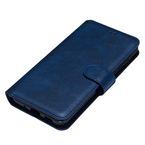 HAOTIAN Schutzhülle für Xiaomi Redmi 9AT/Redmi 9A, Brieftasche, Magnetverschluss, PU-Leder, stoßfest, mit Kartenschlitzen, Standfunktion, für Xiaomi Redmi 9AT/Redmi 9A, Blau von HAOTIAN