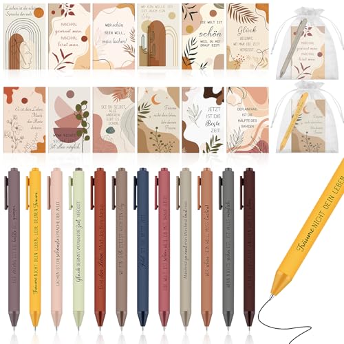 HAOWANWW 36Pack Motivierende Notizblöcke Kugelschreiber Positive Affirmation Geschenkset Dankbarkeit Notizbücher Ermutigung Notizblöcke Organza Beutel für Mitarbeiter Kollegen Schüler Lehrer von HAOWANWW