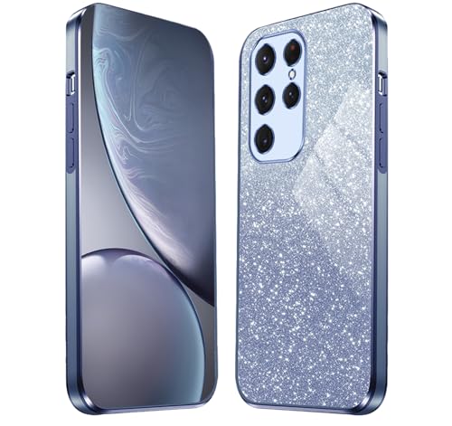 HAOYE Hülle für Samsung Galaxy S25 Ultra 5G, Galvanikrahmen Ultradünn TPU Handyhülle mit Glänzend Aufkleber, Silikon Schock-Absorption Schutzhülle. Blau HAOYE Hülle für Samsung Galaxy S25 Ultra 5G, Galvanikrahmen Ultradünn TPU Handyhülle mit Glänzend Aufkleber, Silikon Schock-Absorption Schutzhülle. Blau von HAOYE